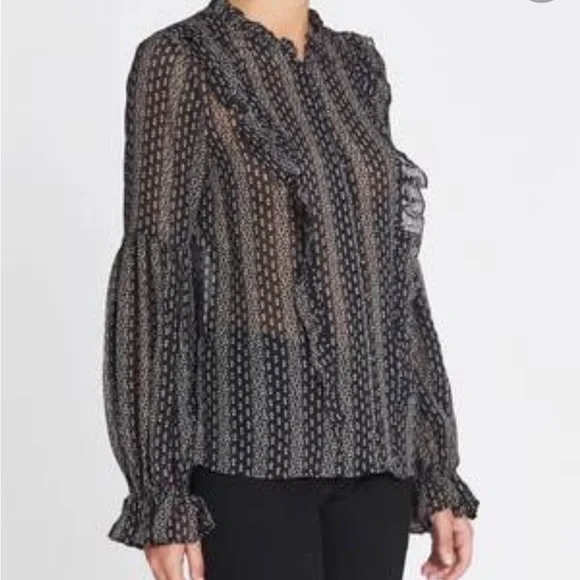 Paige sheer blouse size M - Picture 1 of 5